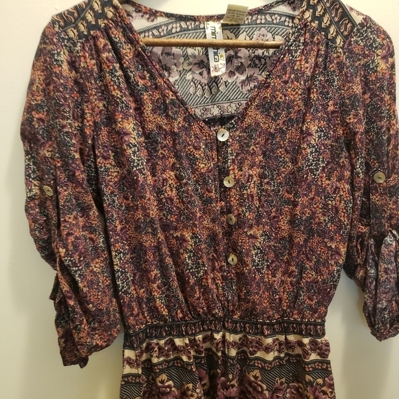 Mimi Chica Floral Print Boho Romper Size Medium - Picture 8 of 14